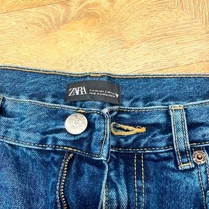 ZARA DENIM HIGH RISE FLARE LEG